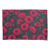 レッドポピー 枕カバー (正面左)