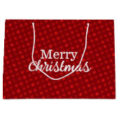 レッドポルカドット アブストラクト モダン エレガント クリスマス ラージペーパーバッグ (正面)