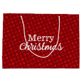 レッドポルカドット アブストラクト モダン エレガント クリスマス ラージペーパーバッグ (裏面)