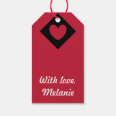 レッドポルカハートオンブラック ギフトタグ (裏面)