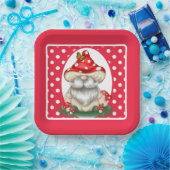 レッドポルカ点々のあるキノコ格言 ペーパープレート (パーティー)