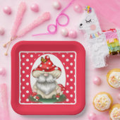 レッドポルカ点々のあるキノコ格言 ペーパープレート (パーティー)