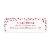 レッドポープリントアンドスノーフレーク差出人住所 ラベル (正面)