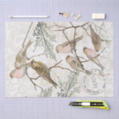 レッドポールバードブランチ自然デカップパリヴィンテージ 薄葉紙 (クラフト)