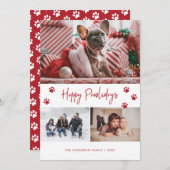 レッドポー印刷3枚の写真コラージュハッピーポーライデイズペット シーズンカード (正面/裏面)