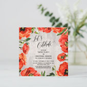 レッドポ祝ピーズオンウッド淡い色の披露宴 招待状 (スタンド正面)