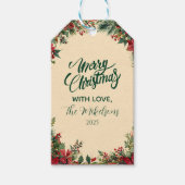 レッドポ素朴インセティアホリデーパーティー ギフトタグ (正面)