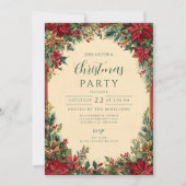 レッドポ素朴インセティアホリデーパーティー 招待状 (正面)