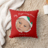 レッドマイパーソナライズされた初めてのクリスマス枕 クッション (ブランケット)