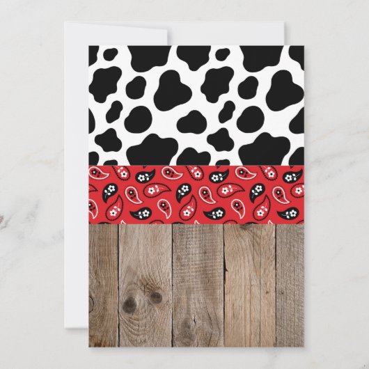 レッドマイファーストロデオカウボーイウェスタン誕生日 招待状 (裏面)