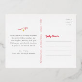 レッドマイ初めてのクリスマスベビーフォトスノーフレーク金ゴールド 箔シーズンポストカード (裏面)