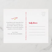 レッドマイ初めてのクリスマスベビーフォトスノーフレーク金ゴールド 箔シーズンポストカード (裏面)