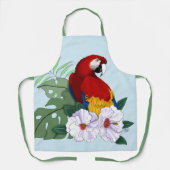 レッドマカオトロピカルバードフローラオウム エプロン (正面)