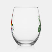 レッドマカオトロピカルバードフローラオウム ステムなしワイングラス (左)