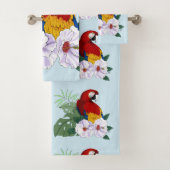レッドマカオトロピカルバードフローラオウム バスタオルセット (インサイチュ)