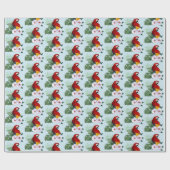 レッドマカオトロピカルバードフローラオウム ラッピングペーパー (フラット)