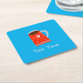 レッドマグティータイム紙コースター スクエアペーパーコースター (アングル)