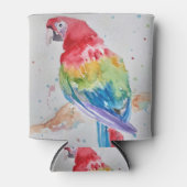 レッドマコーパロットバードウォーター色アートデザイン 缶クーラー (正面)