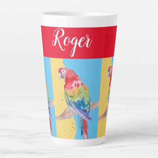 レッドマコーパ絵画ロトのメンズネームアートマグ カフェラテマグ (正面)