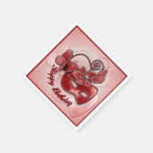 レッドマスカレードマスク誕生日ナプキンス スタンダードカクテルナプキン (角)