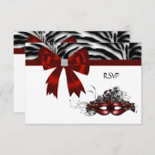 レッドマスクマスカレードパーティースウィート16 RSVP (正面/裏面)