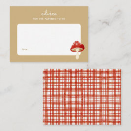 レッドマッシュルームピクニックベイビーシャワー子育てアドバイス ノートカード