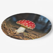 レッドマッシュルーム紙プレート ペーパープレート (アングル)