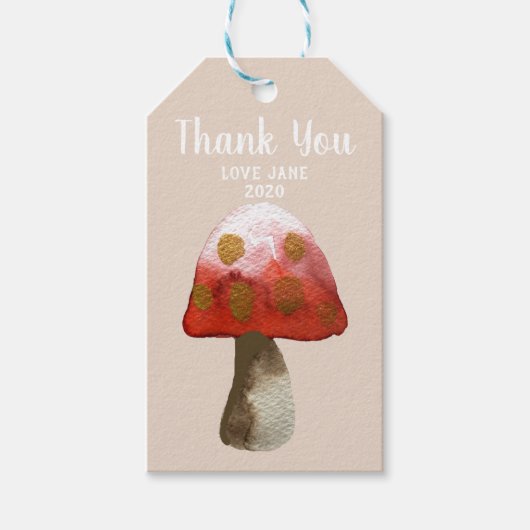 レッドマッシュルーム魔法ワインラベル ギフトタグ (正面)