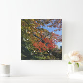 レッドマプルズアットガ日本のーデン スクエア壁時計 (ホーム)