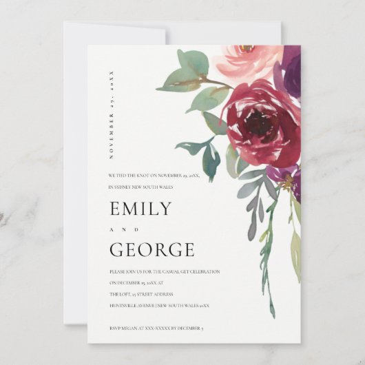 レッドマルサラバラフローラ私たちはノットカードを結んだ サンキューカード (正面)