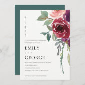 レッドマルサラバラフローラ私たちはノットカードを結んだ サンキューカード (正面/裏面)