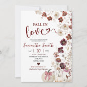 レッドマルサラ秋秋ワイルドフラワーブライダルシャワー 招待状 (正面)