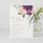 レッドマルサラ赤面バラフローラベビーシャワー招待状 サンキューカード (スタンド正面)