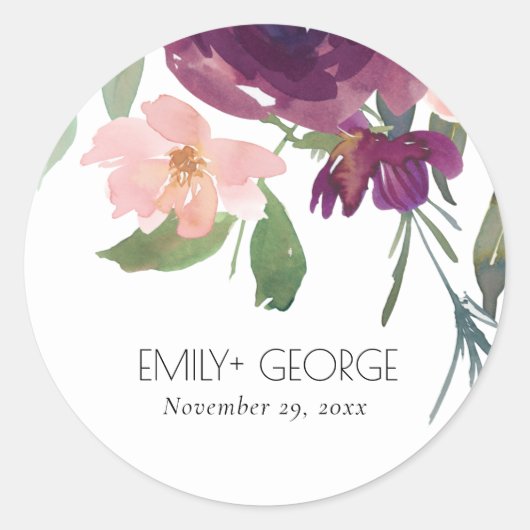 レッドマルサラ赤面バラ水色フローラ結婚ズ ラウンドシール (正面)