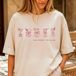 レッドマルティーニバチェロレッテビーチカバーアップまたはスリープ Tシャツ