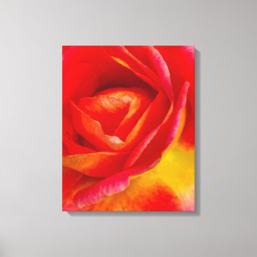 レッドマルディグラバラ印象派写真 キャンバスプリント (正面)