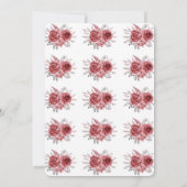 レッドマロンバラグリーンリーフローラ60誕生日 招待状 (裏面)