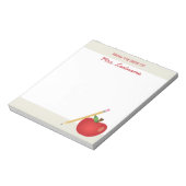レッドマンガアップルとイエローペンシル&名前をカスタムする ノートパッド (回転)