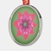 レッドマンダラ花芸術陶磁装飾 メタルオーナメント (左)