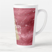 レッドマーブル金ゴールドグリッタークリスマスツリー カフェラテマグ (右)