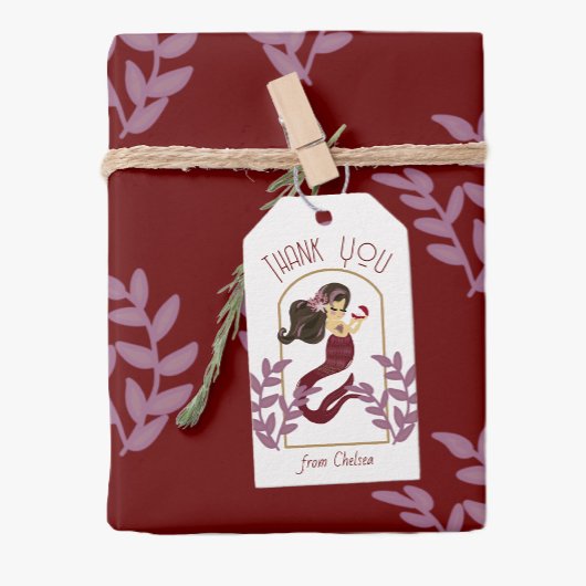 レッドマーメイドガールズバースデーパーティギフトラベル ギフトタグ