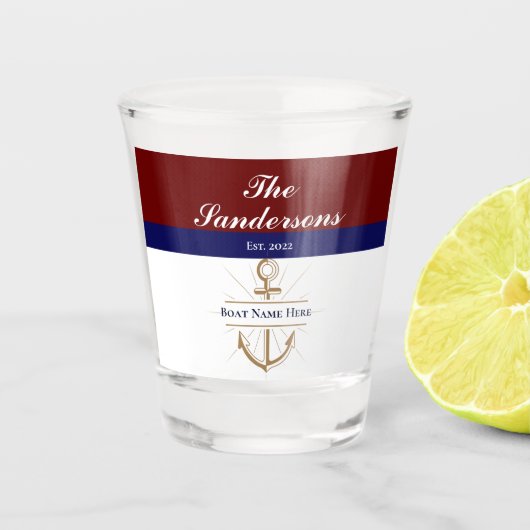 レッドマ航海のルーンブルゴーディモノグラムレイクハウス ショットグラス (正面)