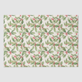 レッドミステルトーヴィンテージクリスマスティッシュペーパー 薄葉紙