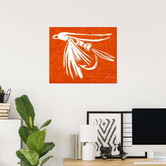 「レッドミッジ」ウェットフライ魚釣りポスター ポスター (ホームオフィス)