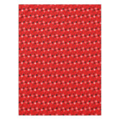 レッドミッドセンチュリーモダンハート テーブルクロス (正面)