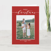 レッドミッモダンクスタイポグラフィメリークリスマスフォト シーズンカード (正面)