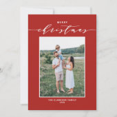 レッドミッモダンクスタイポグラフィメリークリスマスフォト シーズンカード (正面)