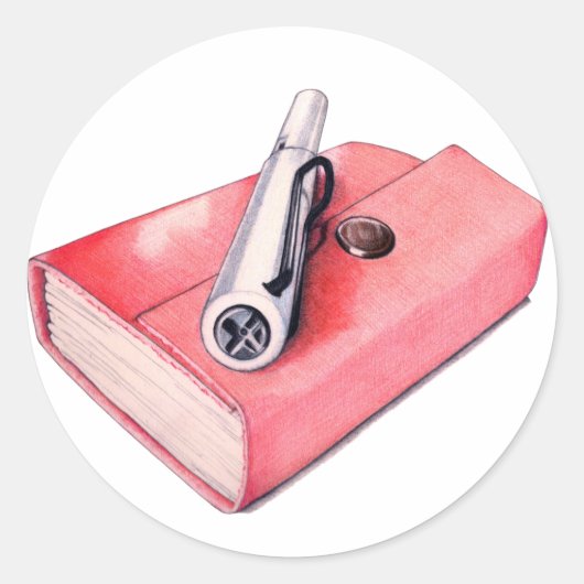 レッドミニスケッチブックシール ラウンドシール (正面)