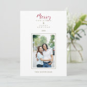 レッドミニマリストシックなメリークリスマスフォトファミリー (スタンド正面)