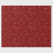 レッドミニマリストスノーフレークスクリスマスホリデー ラッピングペーパー (フラット)